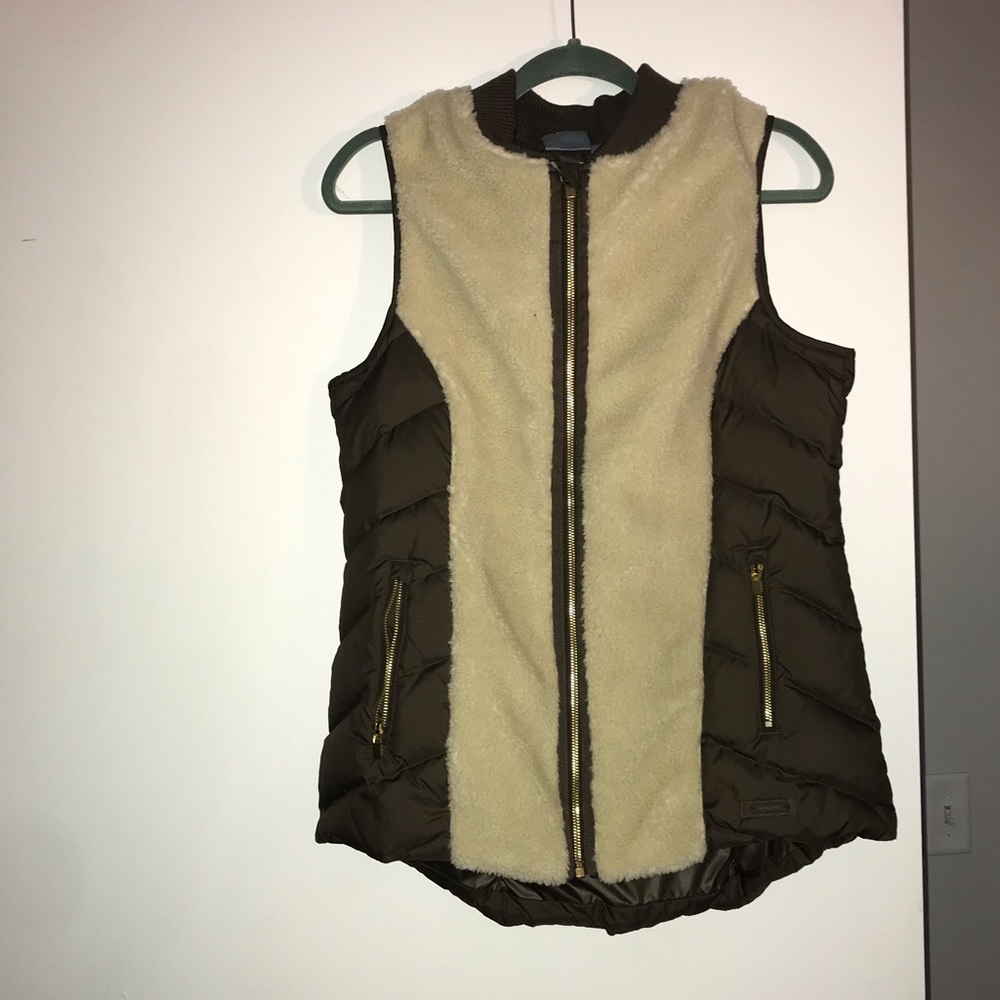 Athleta Olive/Sherpa Down Vest